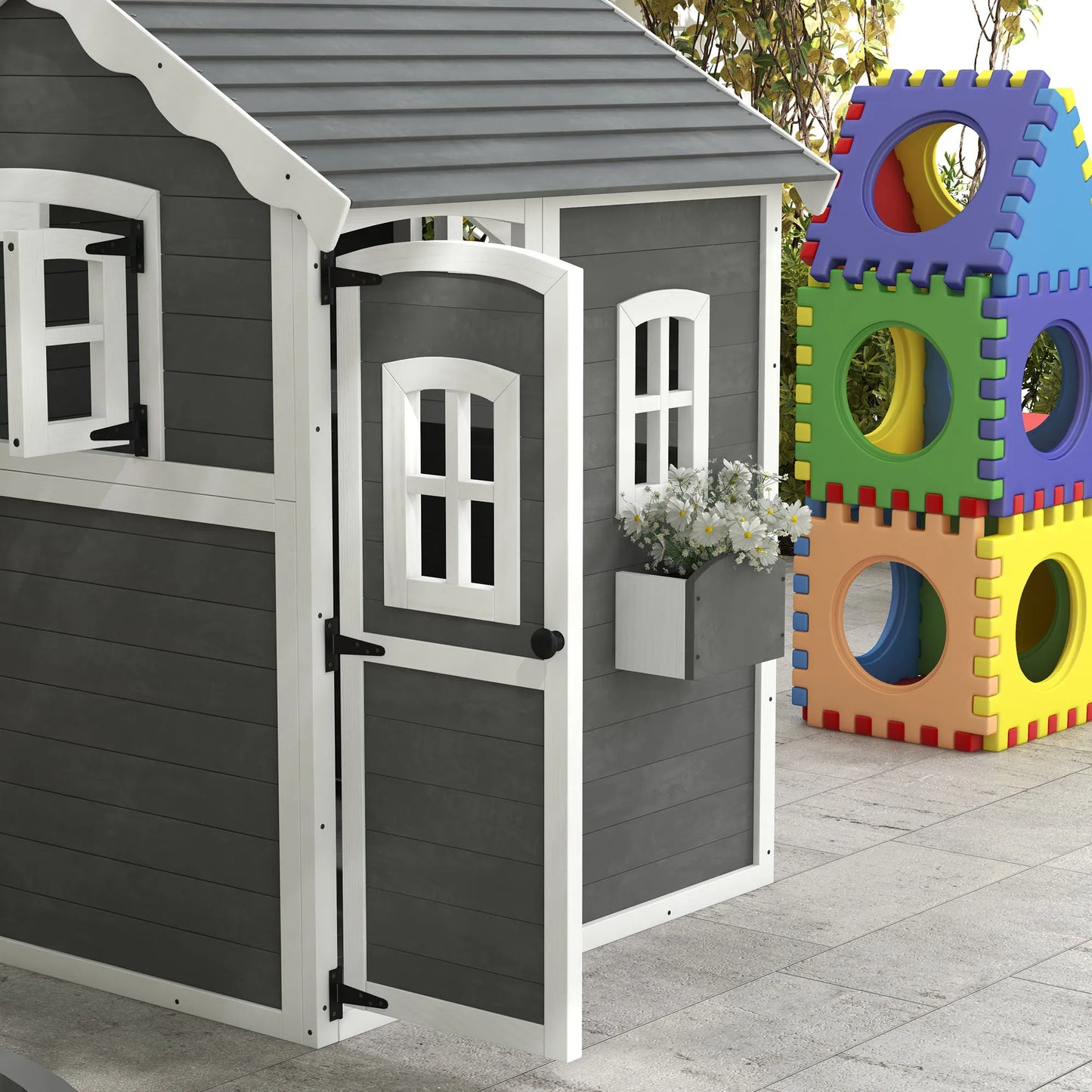 Outdoor Wooden Playhouse for Kids