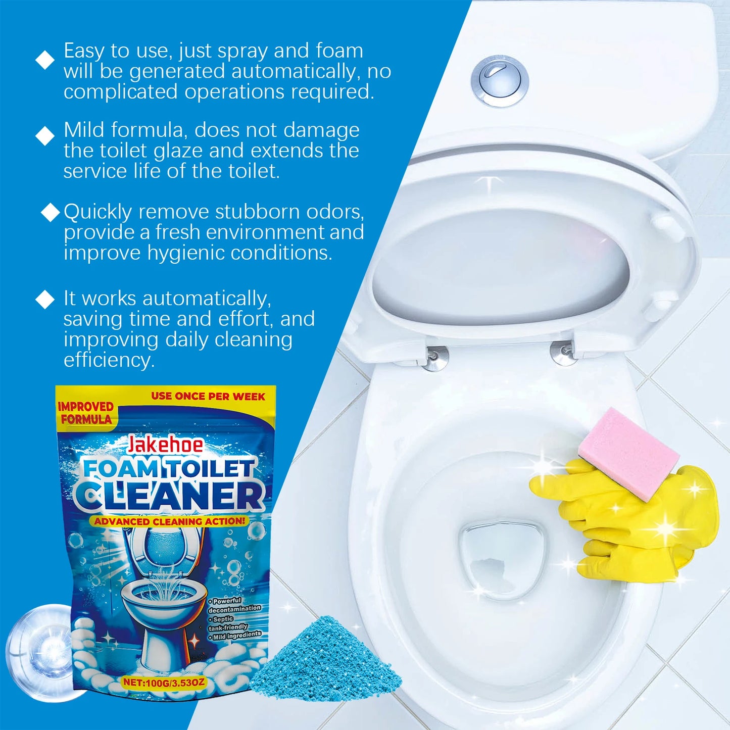 Foam Toilet Bowl Cleaning Powder