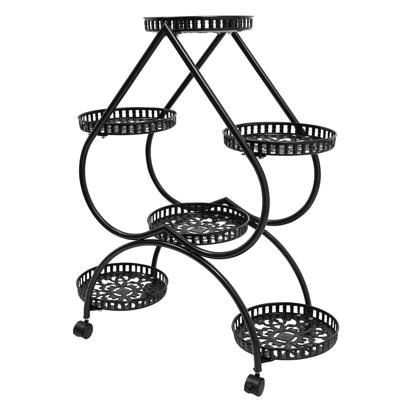 4-Tier Plant Stand with 6 Trays