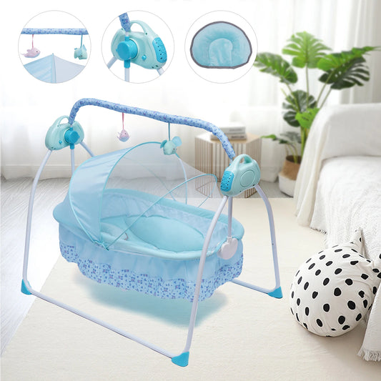 Foldable Baby Cradle Swing with 5 Speeds