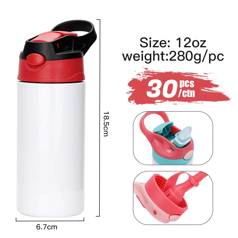 30pcs Mixed Colors 12oz Stainless Steel Water Bottles