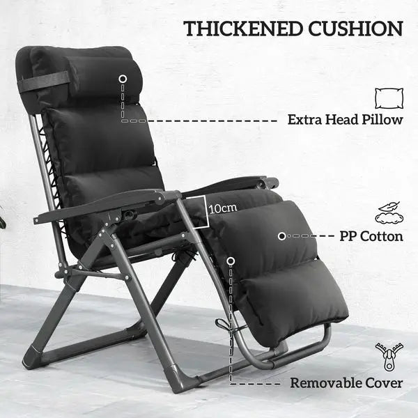 2 Piece Zero Gravity Lounge Chairs w/ Side Tray