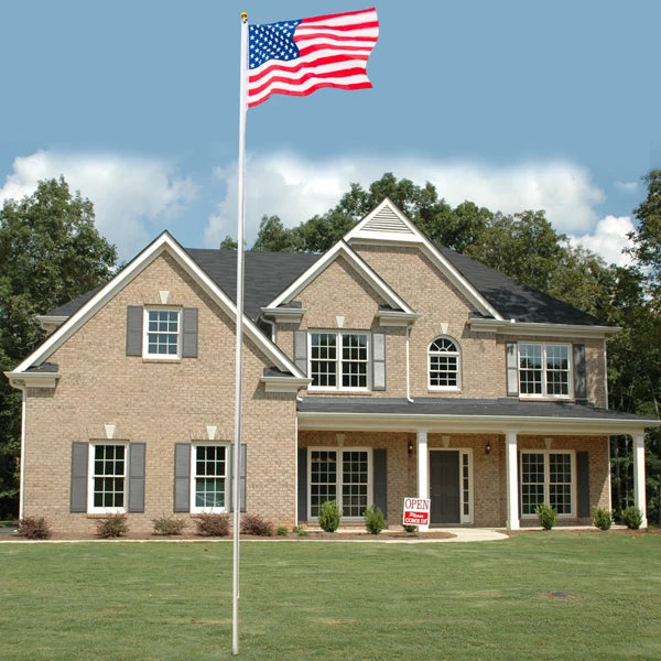 25ft Outdoor US America Flag and Flagpole Kit