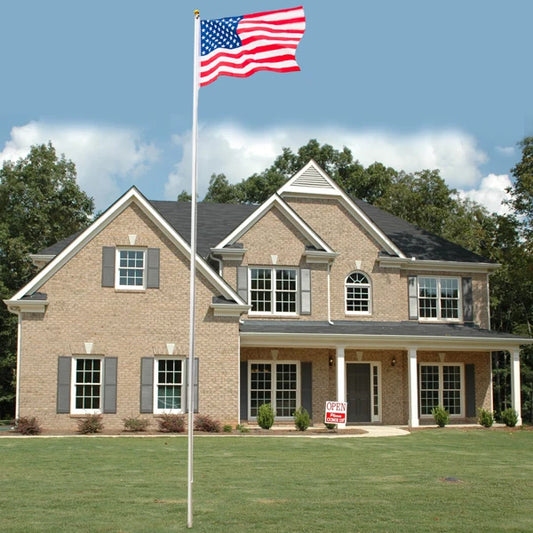 25ft Outdoor US America Flag and Flagpole Kit