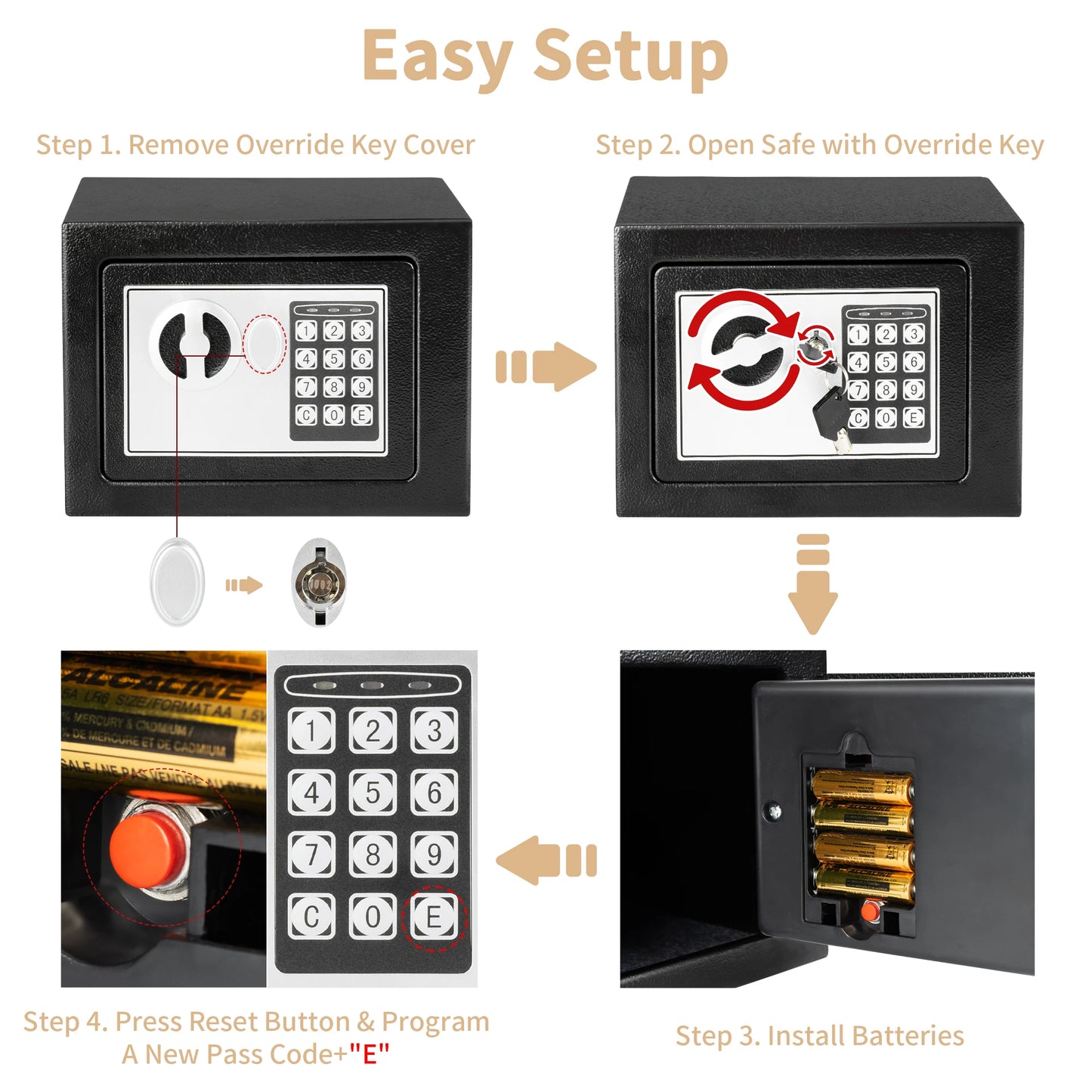 0.2 Cubic Feet Electronic Digital Safe Box