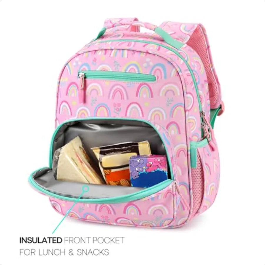 Girls Lightweight Rainbow Pink Backpack