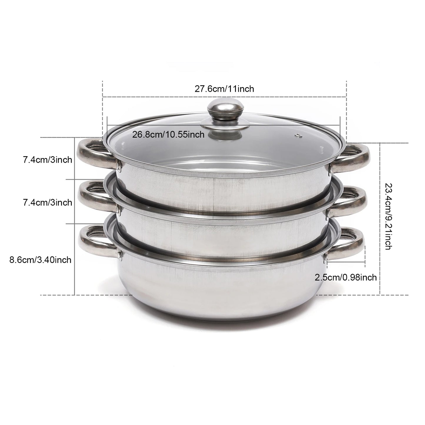 3 Tier Multi-Function Vegetable Steamer Pots