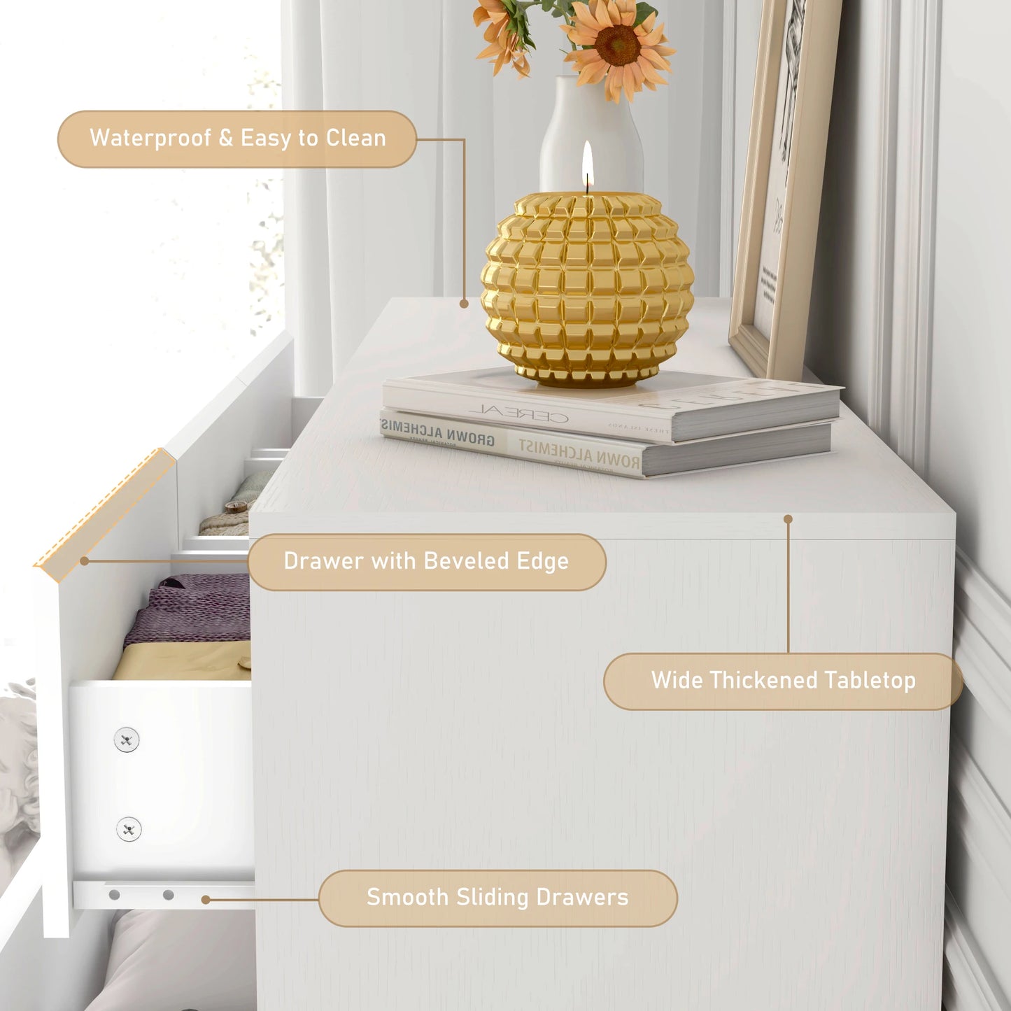 7 Drawer Modern Style Dresser