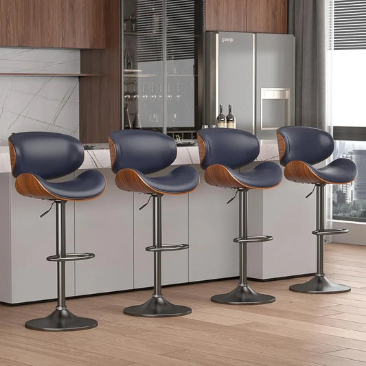Swivel Bar Stools w/ adjustable height and leather seats